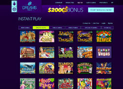Dreams Casino Instant Play Screenshot