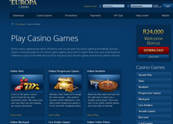 Europa Casino Games Screenshot